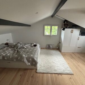 Chambre à Arcachon en parquet pin des Landes petits nœuds largeur 140mm