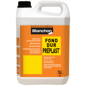 Blanchon Fond Dur Préplast 5L, durcisseur bois professionnel. Réchauffe couleur, très résistant, séchage rapide pour bois exotiques/résineux.